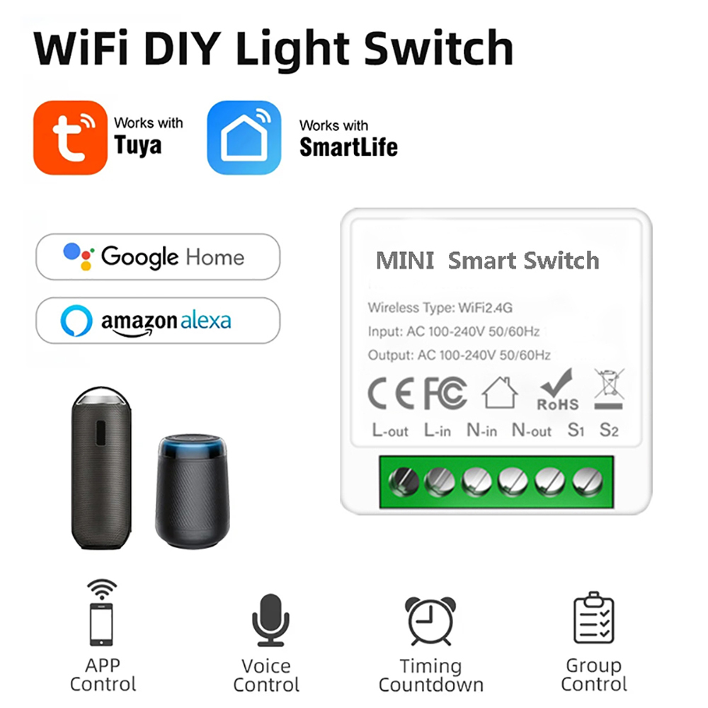 Smart Home Automation Diy - 2 طريقة التحكم Tuya Mini 16A