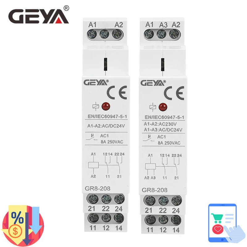 GEYA GR8-208 مرحل مساعد مفتاح  - مراجعة Shelly Relay Module وسعره
