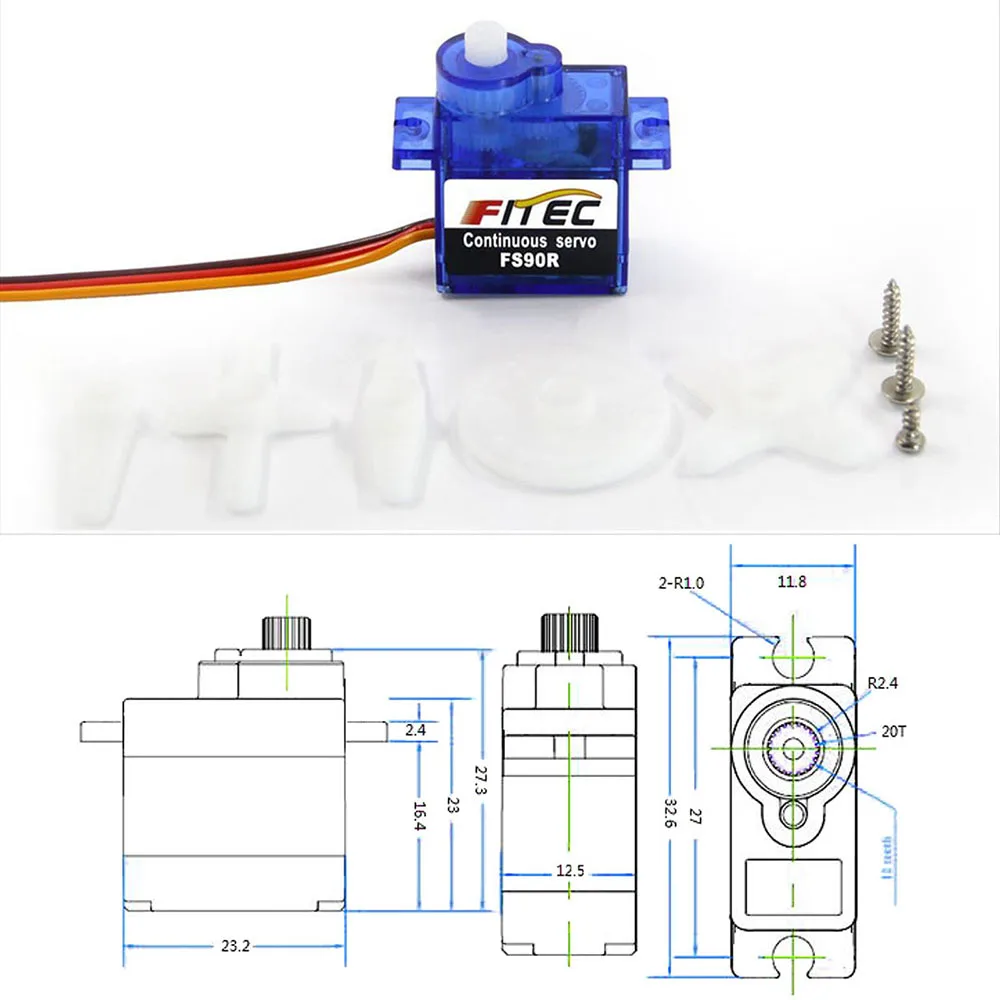 Feetech Mini FS90R مايكرو سيرف - مراجعة Diy Automation Projects وسعره